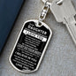 Daughter "Never Forget" Keychain Chain From Dad