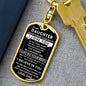 Daughter "Never Forget" Keychain Chain From Dad