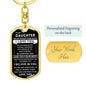 Daughter "Never Forget" Keychain Chain From Dad