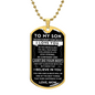 My Son "Never Forget" Dog Tag - Military Ball Chain From Mom