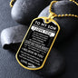 My Son "Never Forget" Dog Tag - Military Ball Chain From Mom