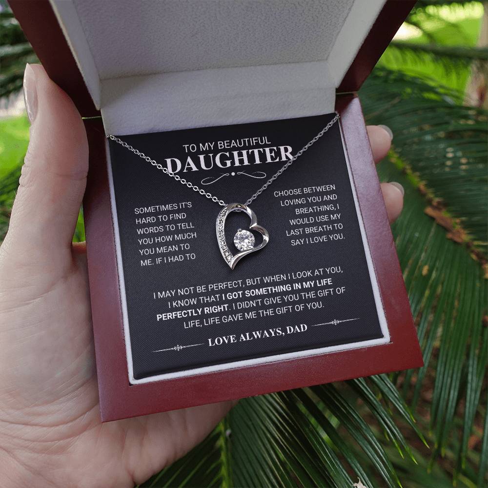 Daughter "My Last Breath" Forever Love Necklace Gift