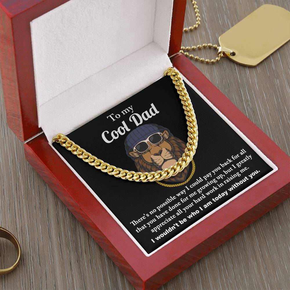 Dad Gift "Cool Dad" - Cuban Link Chain