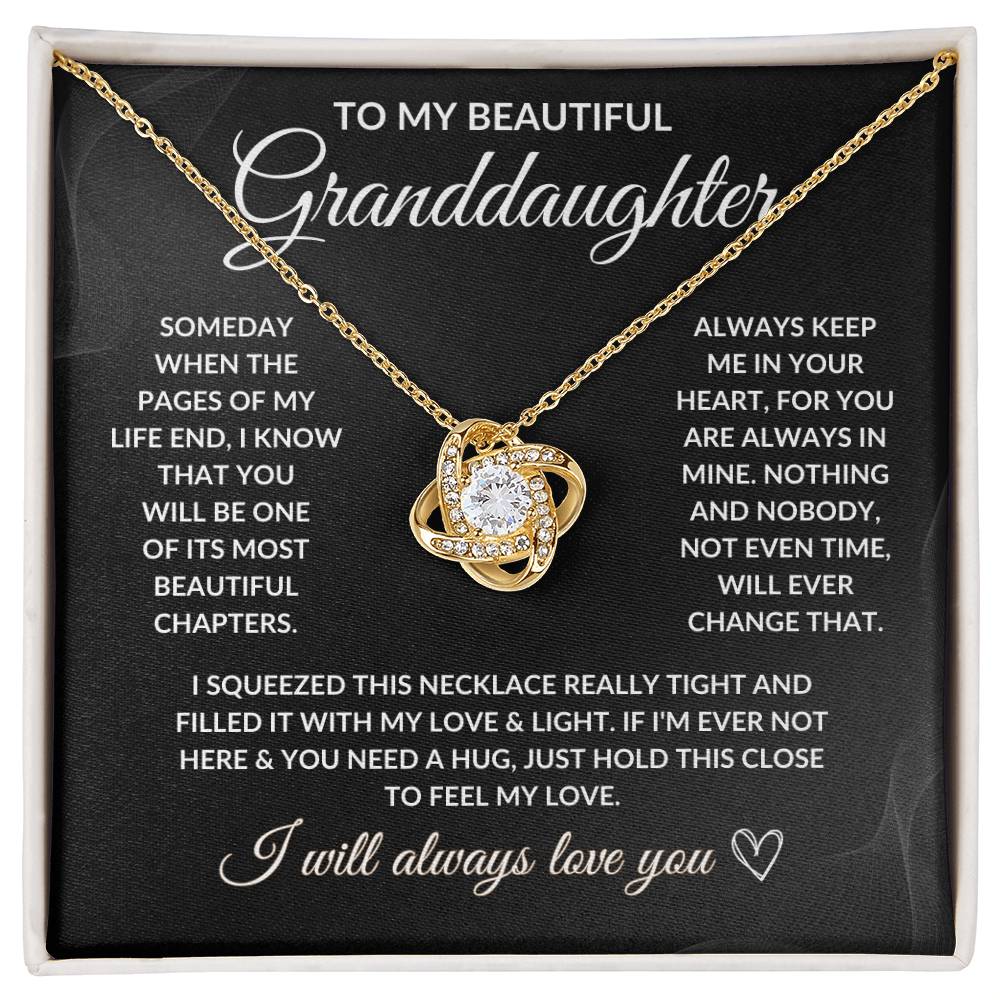 To My Beautiful Granddaughter - Love Knot Necklace