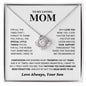 Mom "You Mean More" Knot Necklace Gift From Son