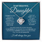 To My Beautiful Daughter - Love Knot Necklace