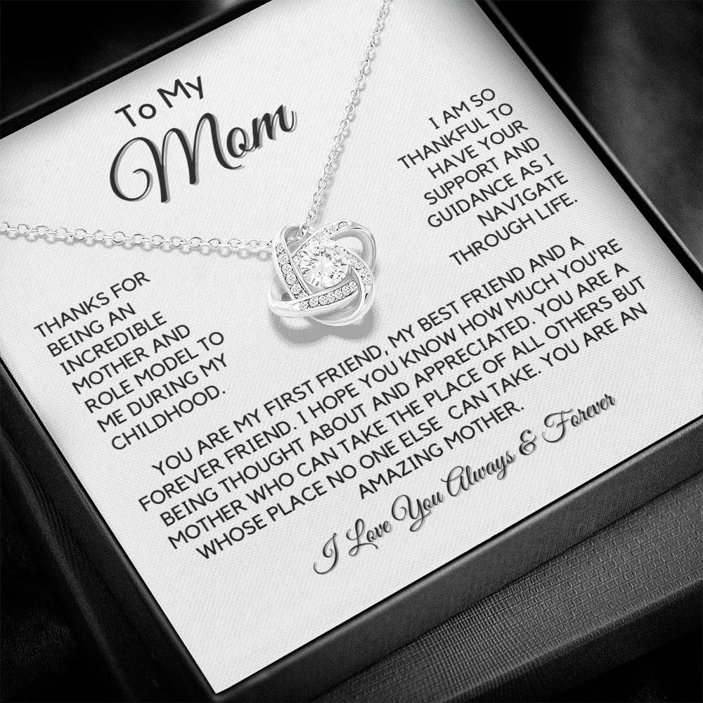 Mom "Forever Friend" Love Knot Necklace
