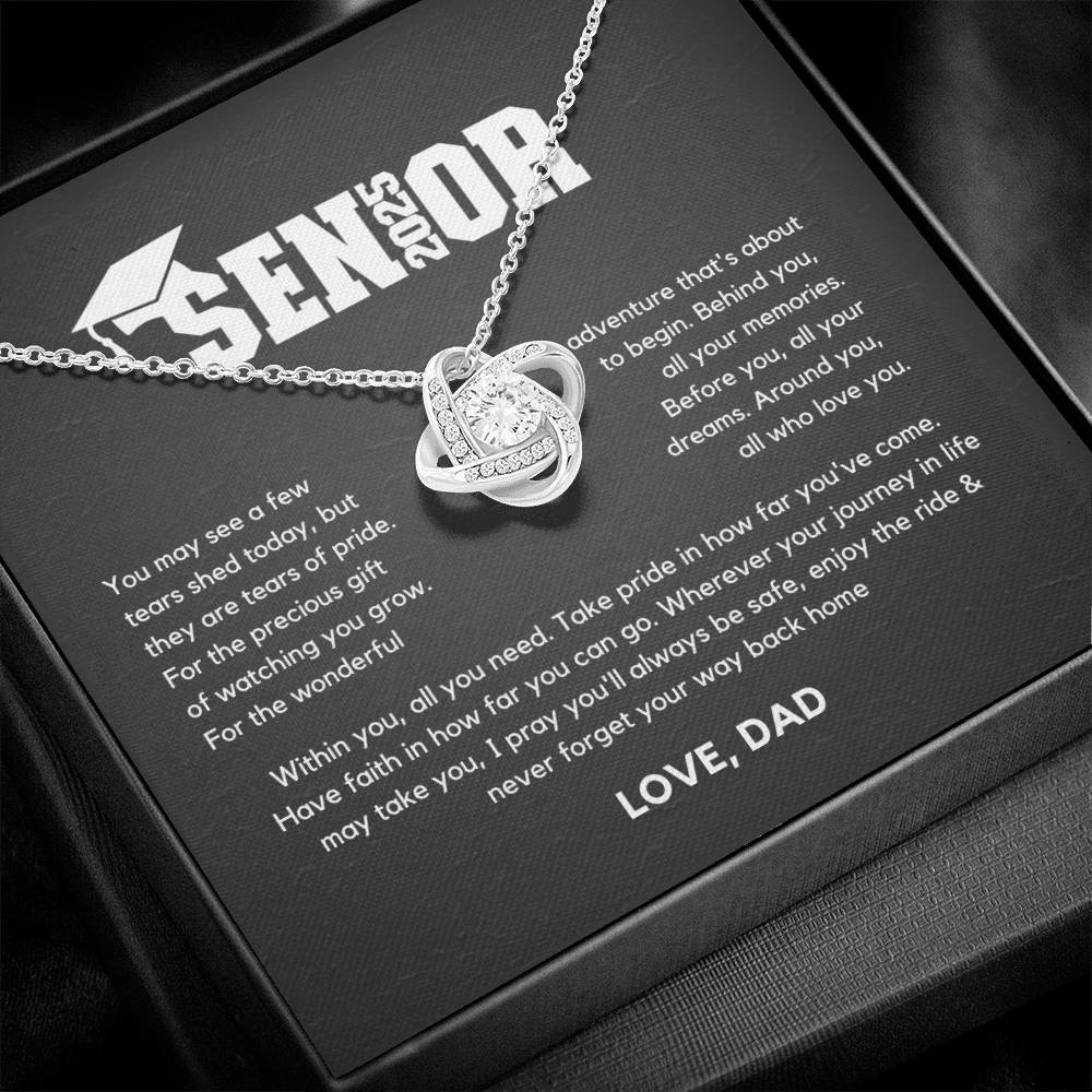 Senior Gift "Tears Of Pride" Love Knot Necklace From Dad