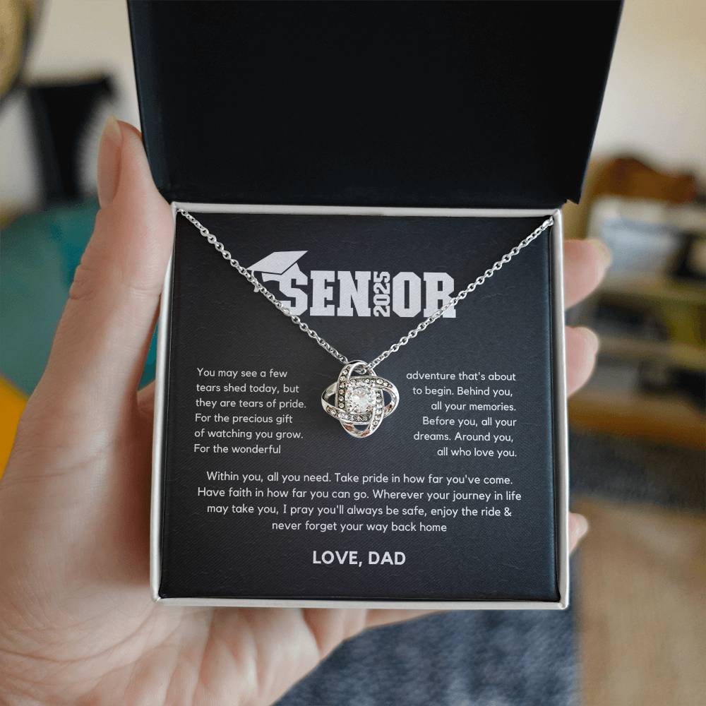 Senior Gift "Tears Of Pride" Love Knot Necklace From Dad