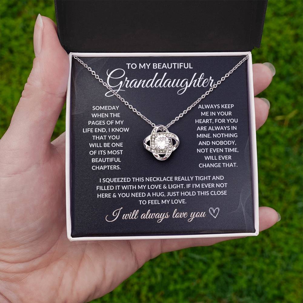 To My Beautiful Granddaughter - Love Knot Necklace