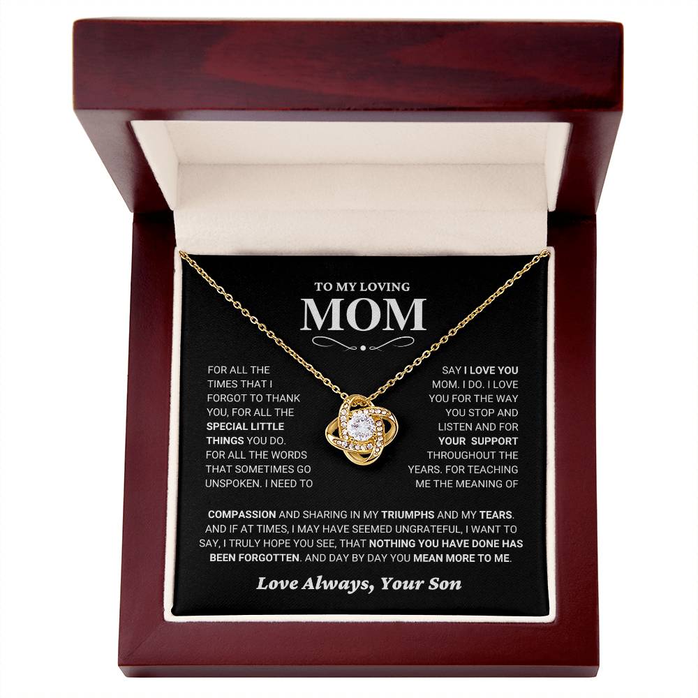Mom "You Mean More" Knot Necklace Gift From Son