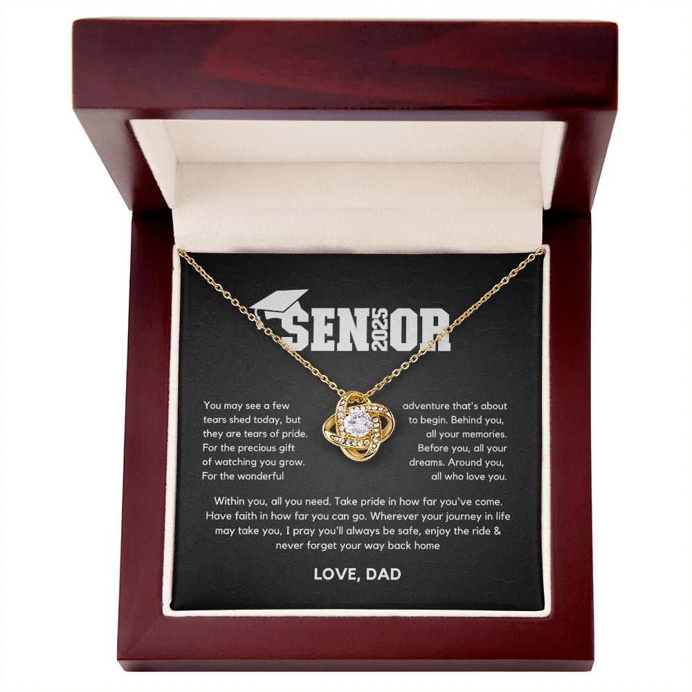 Senior Gift "Tears Of Pride" Love Knot Necklace From Dad