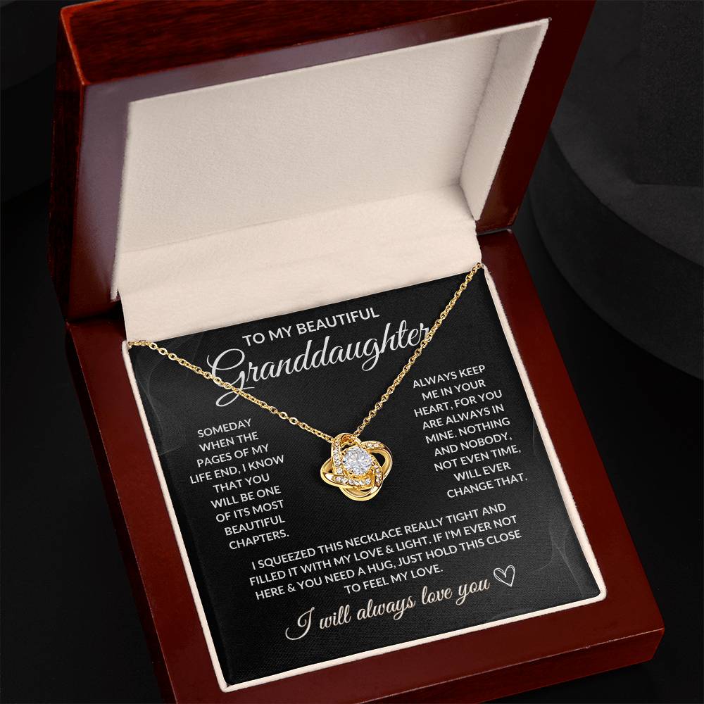 To My Beautiful Granddaughter - Love Knot Necklace