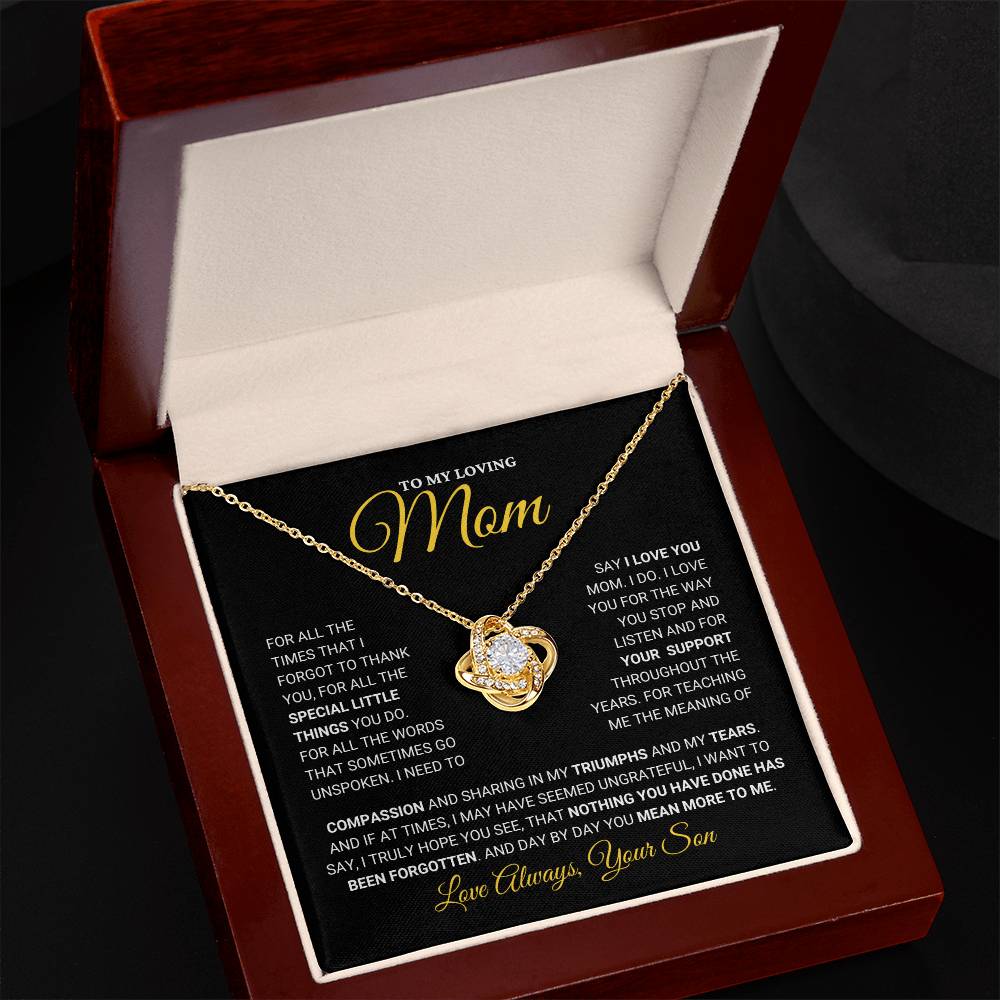 Mom "You Mean More" Knot Necklace Gift From Son