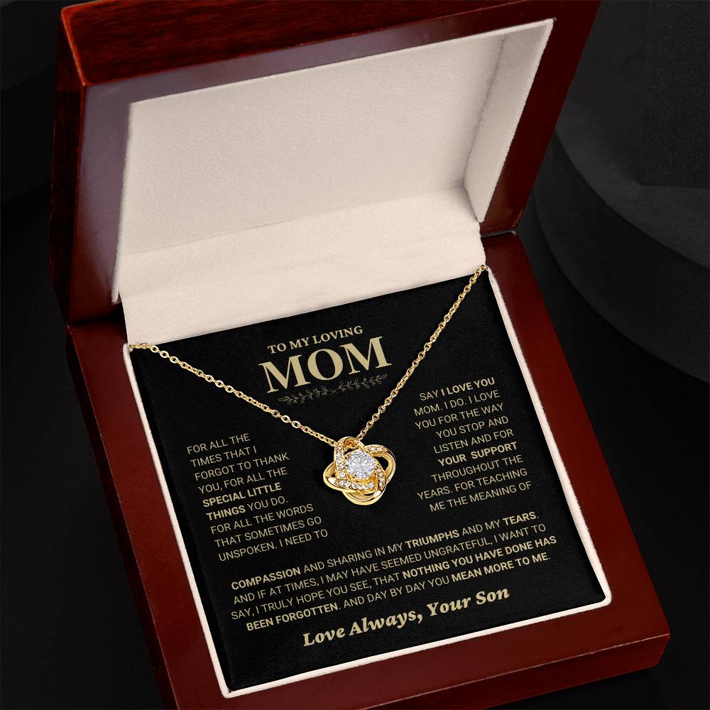 Mom "You Mean More" Knot Necklace Gift From Son