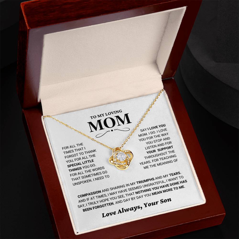 Mom "You Mean More" Knot Necklace Gift From Son