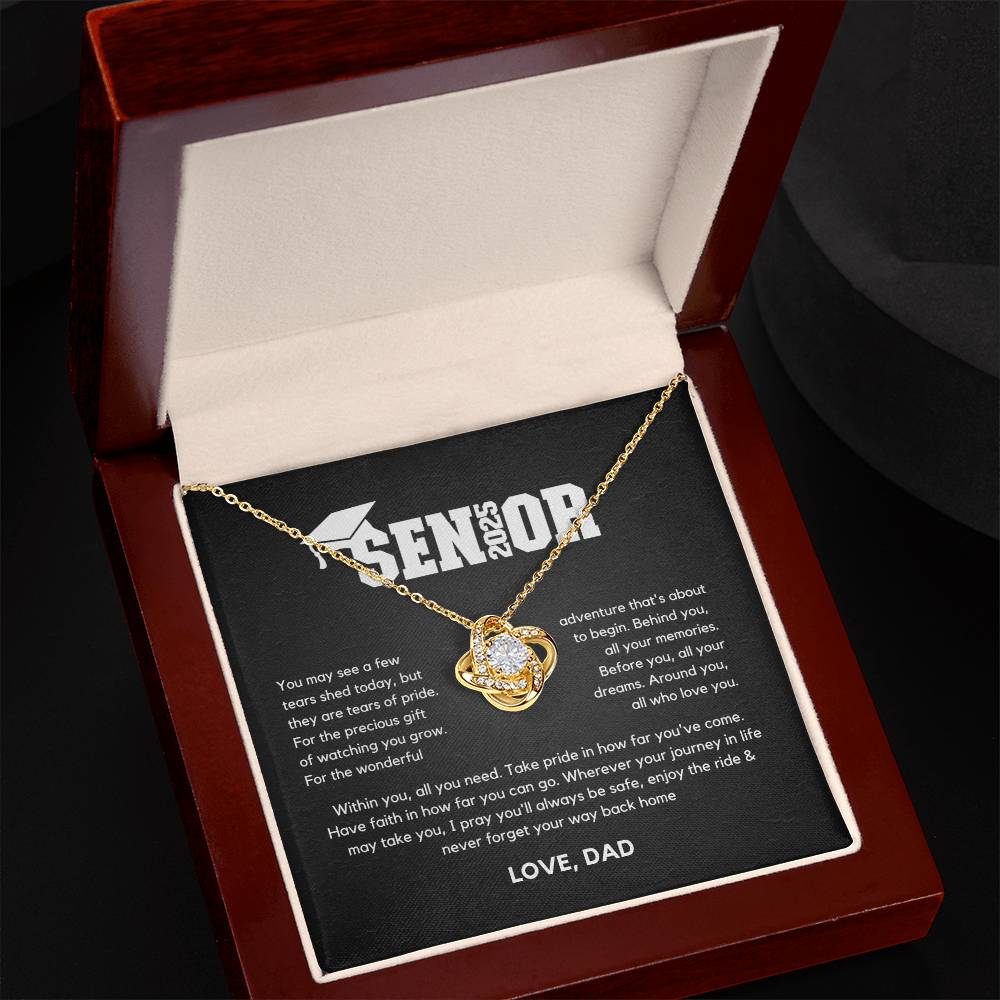 Senior Gift "Tears Of Pride" Love Knot Necklace From Dad