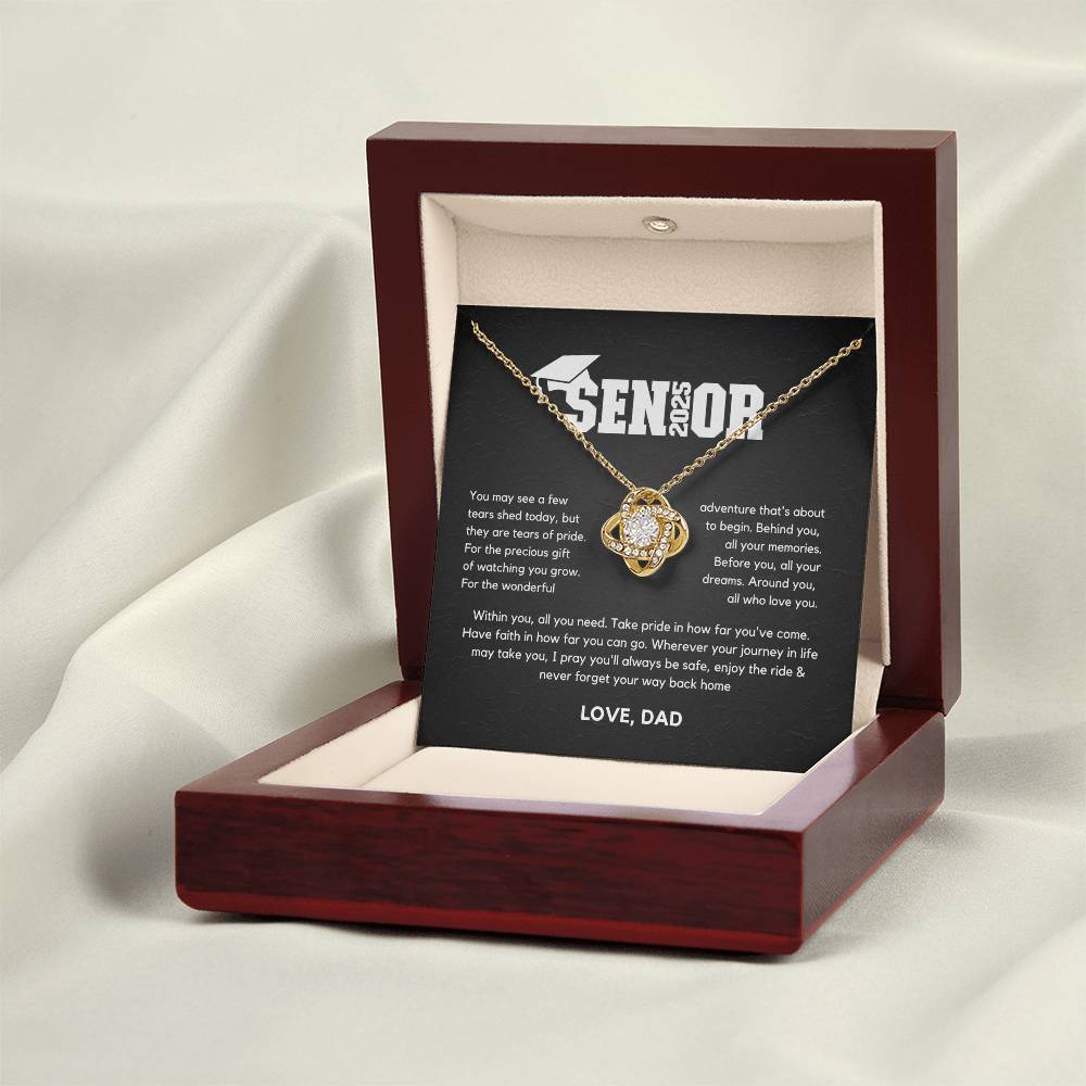 Senior Gift "Tears Of Pride" Love Knot Necklace From Dad