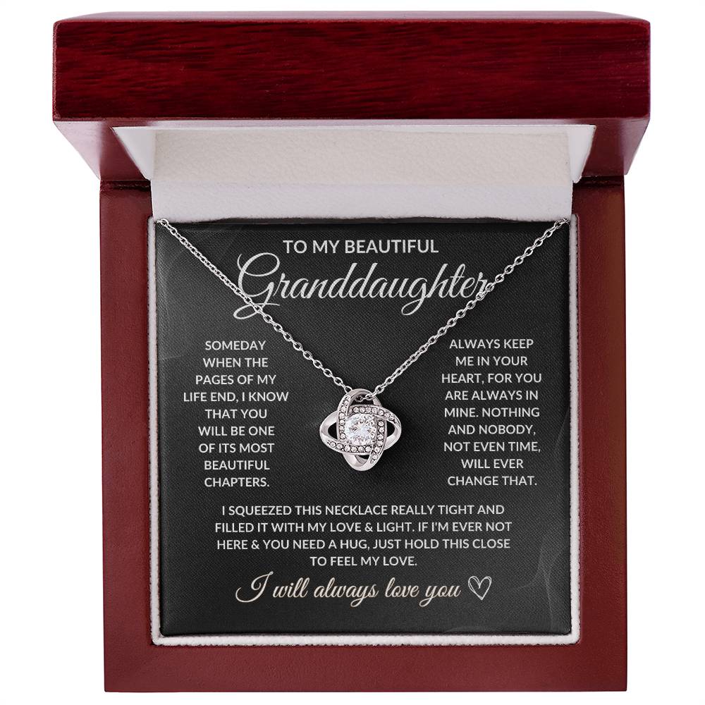 To My Beautiful Granddaughter - Love Knot Necklace