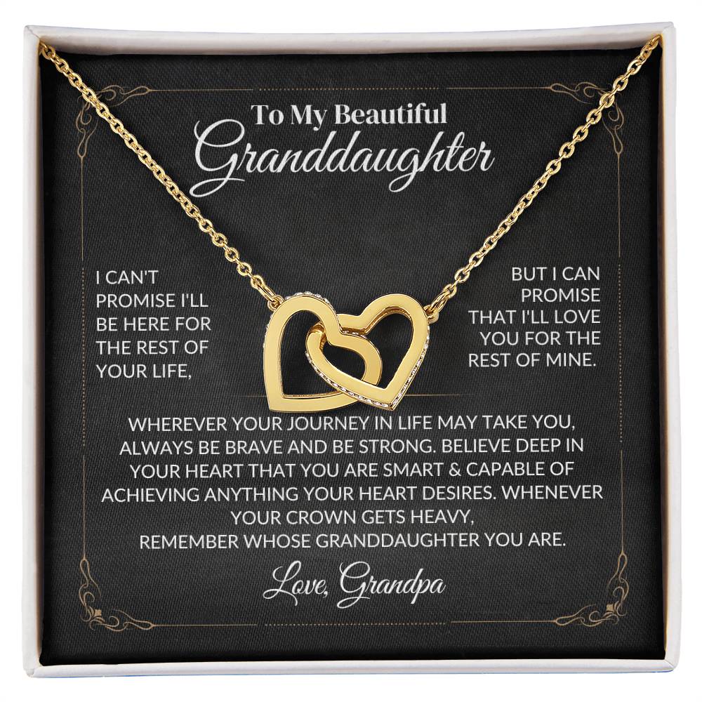 Granddaughter "Always Be Brave" Interlocking Hearts Necklace