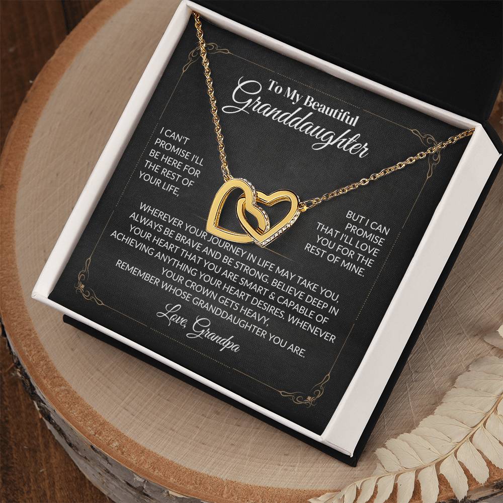 Granddaughter "Always Be Brave" Interlocking Hearts Necklace