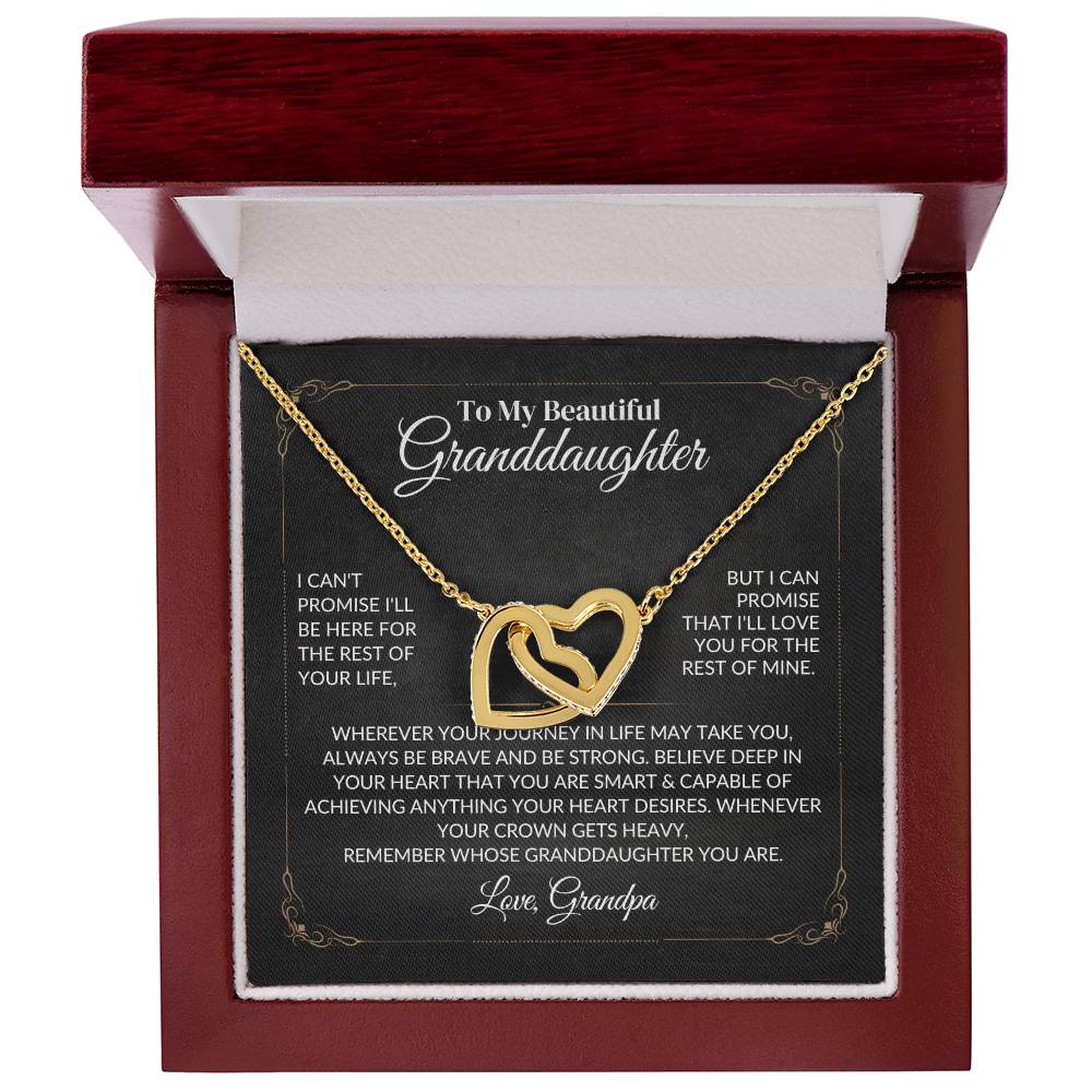 Granddaughter "Always Be Brave" Interlocking Hearts Necklace