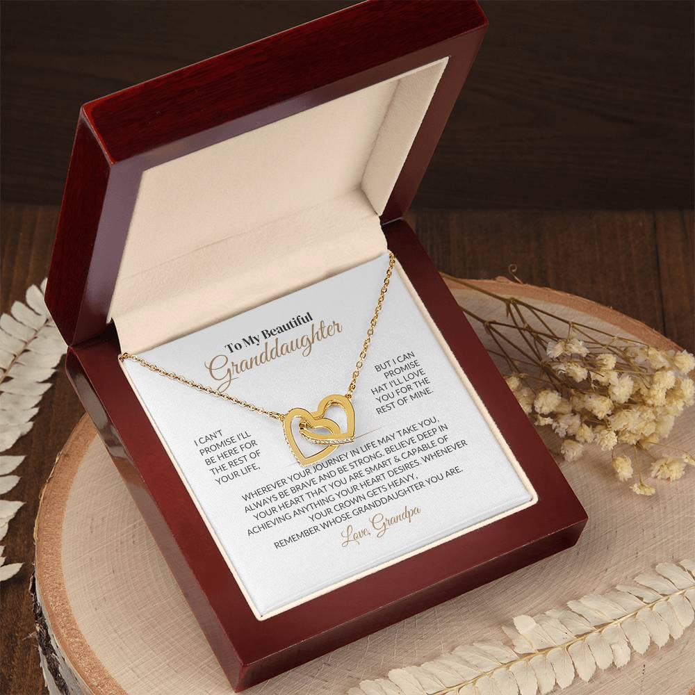 To My Beautiful Granddaughter - Interlocking Hearts Necklace