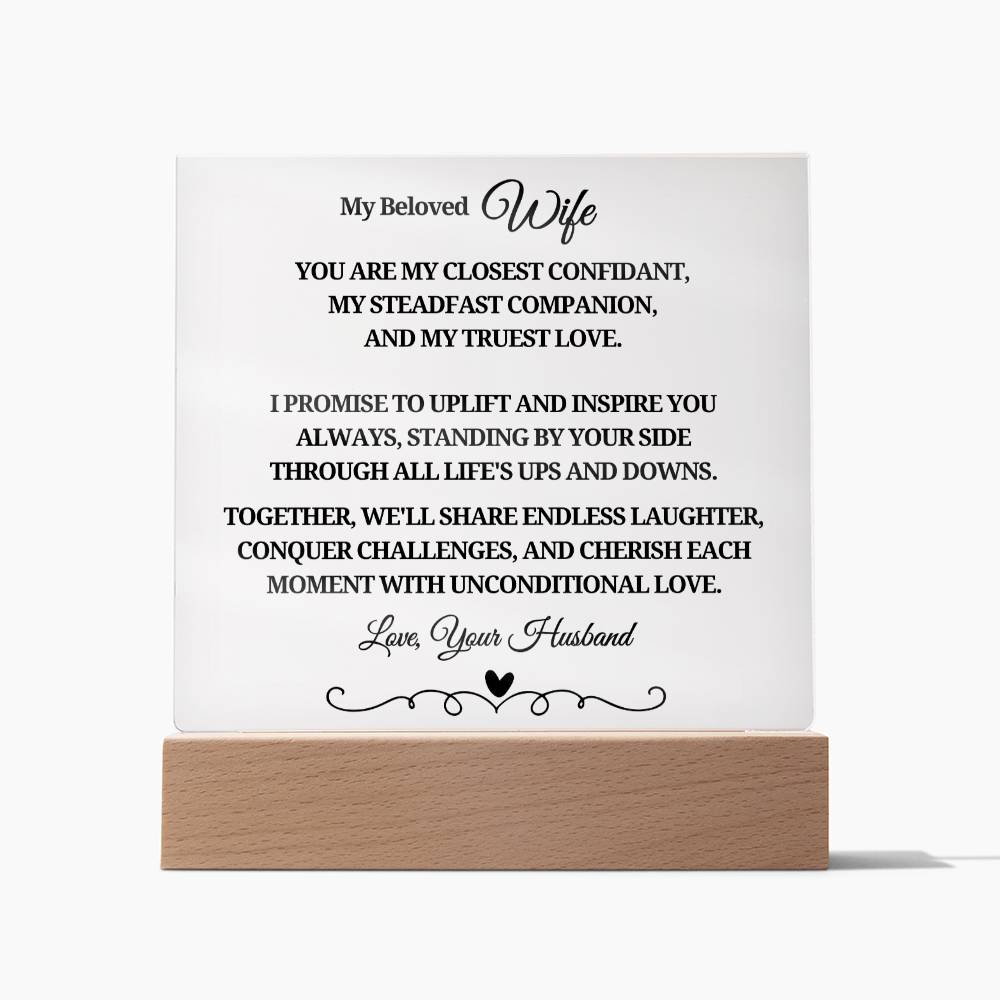 To My Beloved Wife From Husband - Acrylic Square