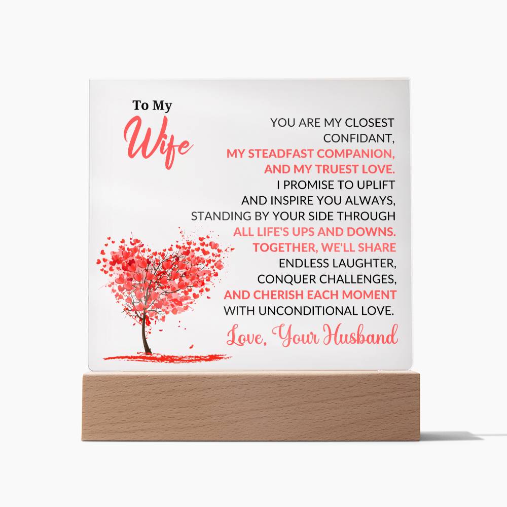 Gift For Wife "Unconditional Love" Acrylic Plaque