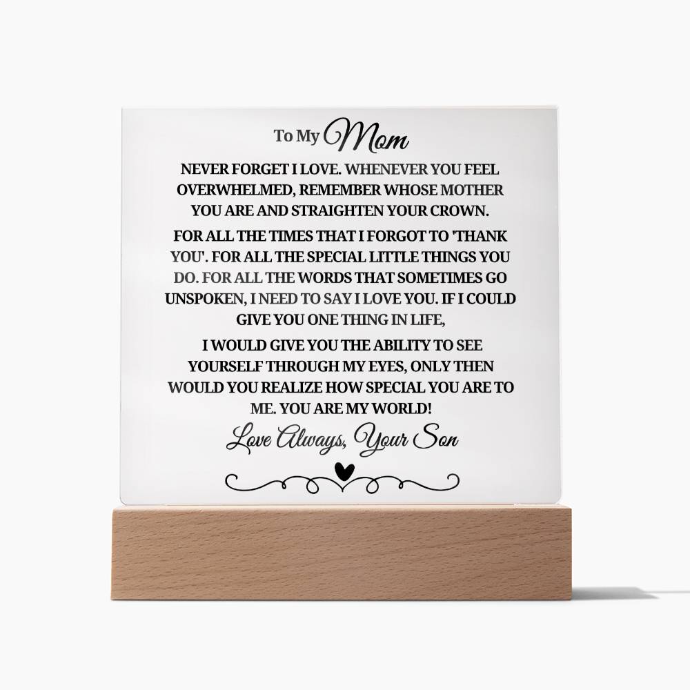 To My Mom - Acrylic Square