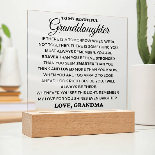 Granddaughter Gift "Always Remember" Lighted Plaque