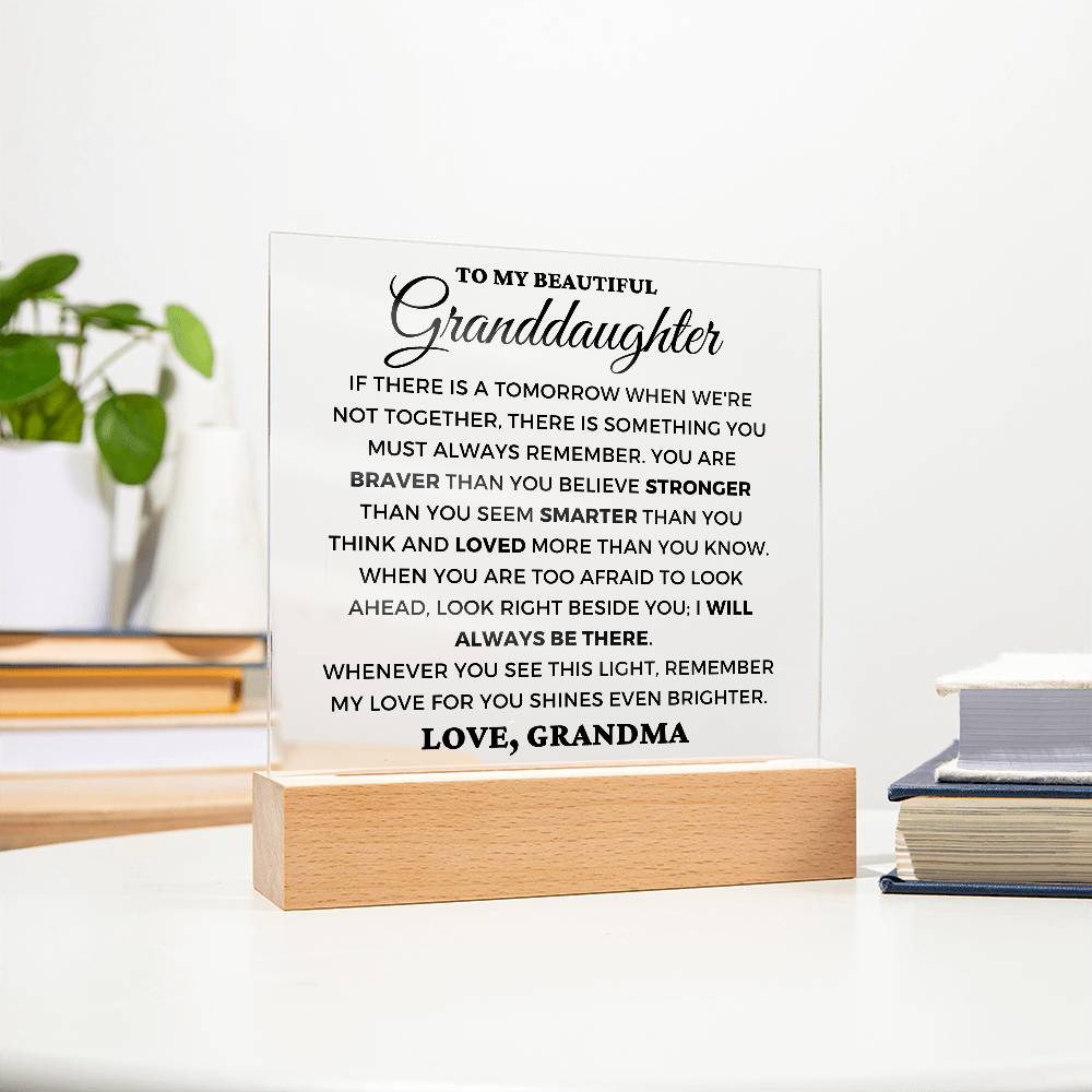 Granddaughter Gift "Always Remember" Lighted Plaque
