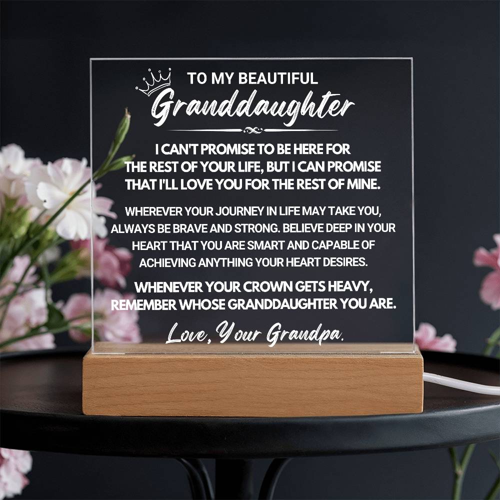 Granddaughter Gift "My Promise" Acrylic Plaque