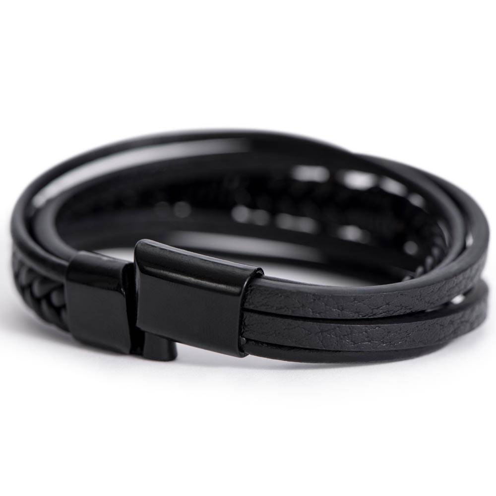 Son "Right Beside You" Men's Cross Bracelet From Dad