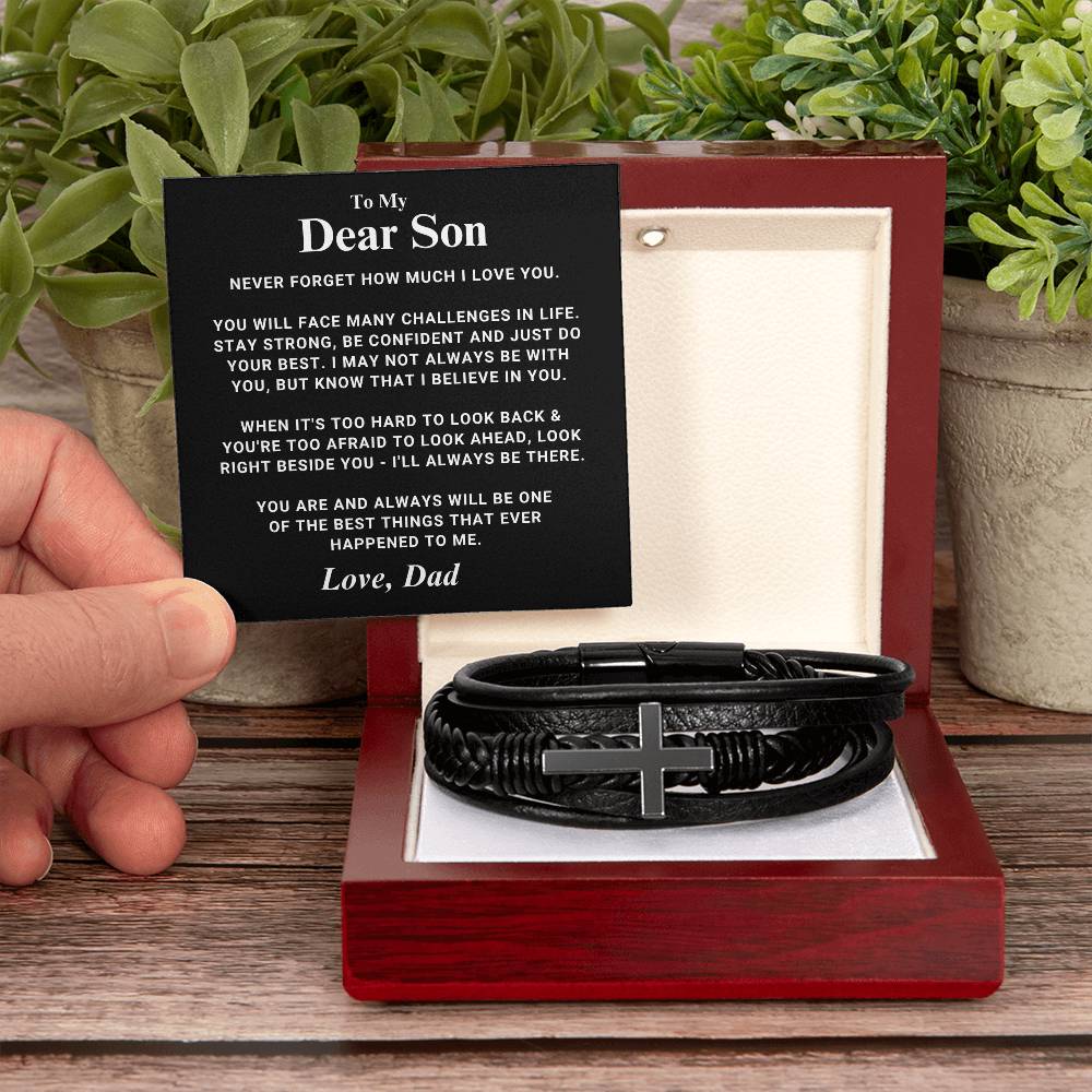 Cross Bracelet Gift for son from Dad