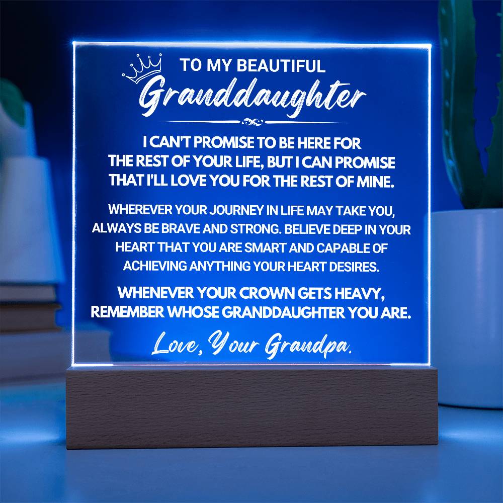Granddaughter Gift "My Promise" Acrylic Plaque