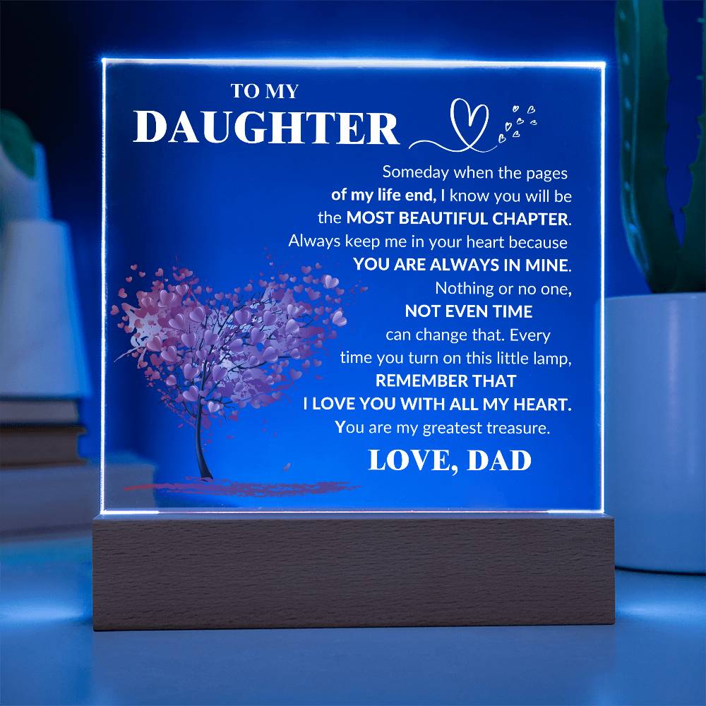 Daughter "Most Beautiful Chapter" LED Acrylic Plaque From Dad