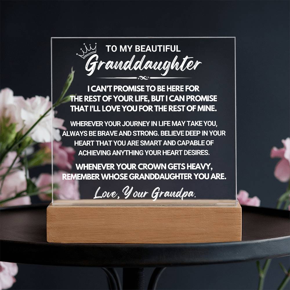 Granddaughter Gift "My Promise" Acrylic Plaque