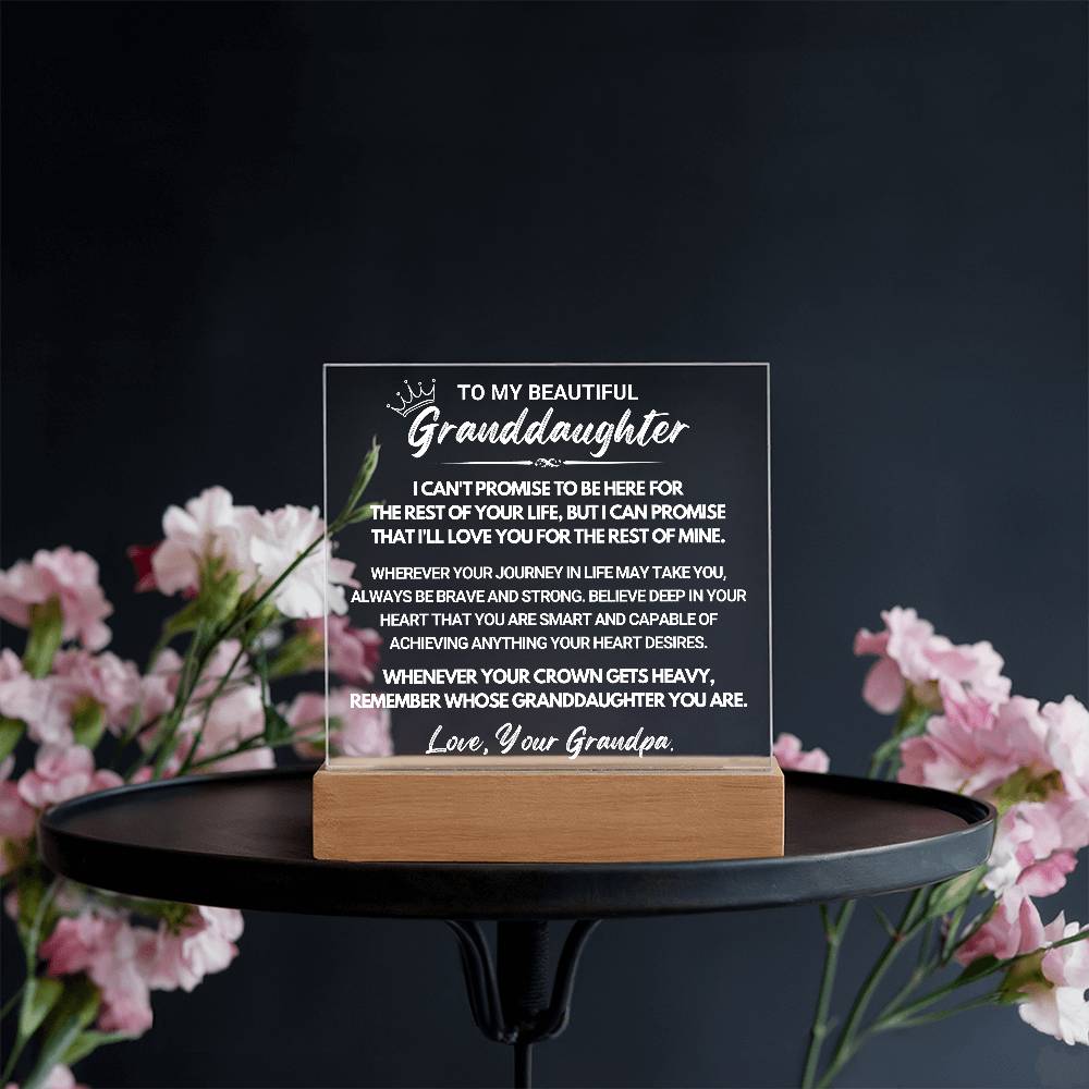 Granddaughter Gift "My Promise" Acrylic Plaque