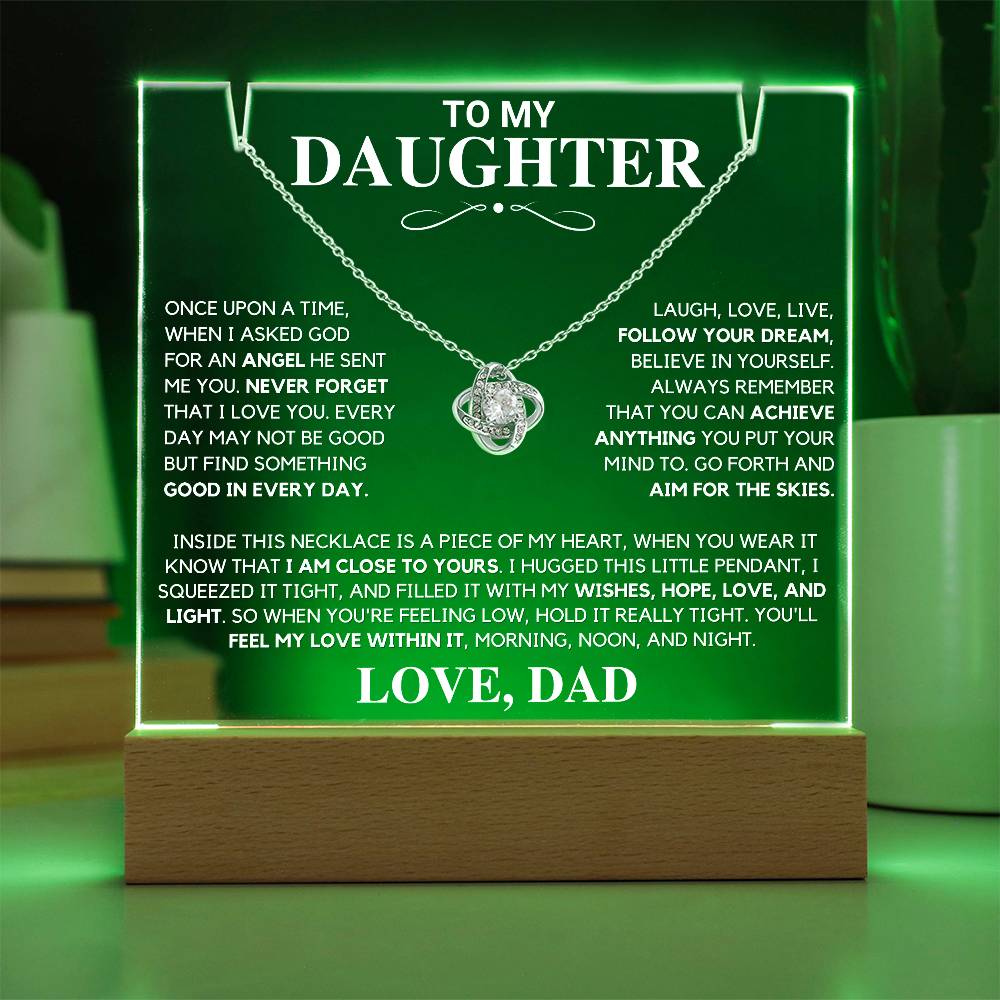 Daughter Gift "Never Forget" Keepsake Necklace Bundle From Dad