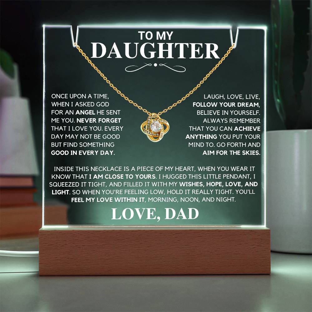 Daughter Gift "Never Forget" Keepsake Necklace Bundle From Dad