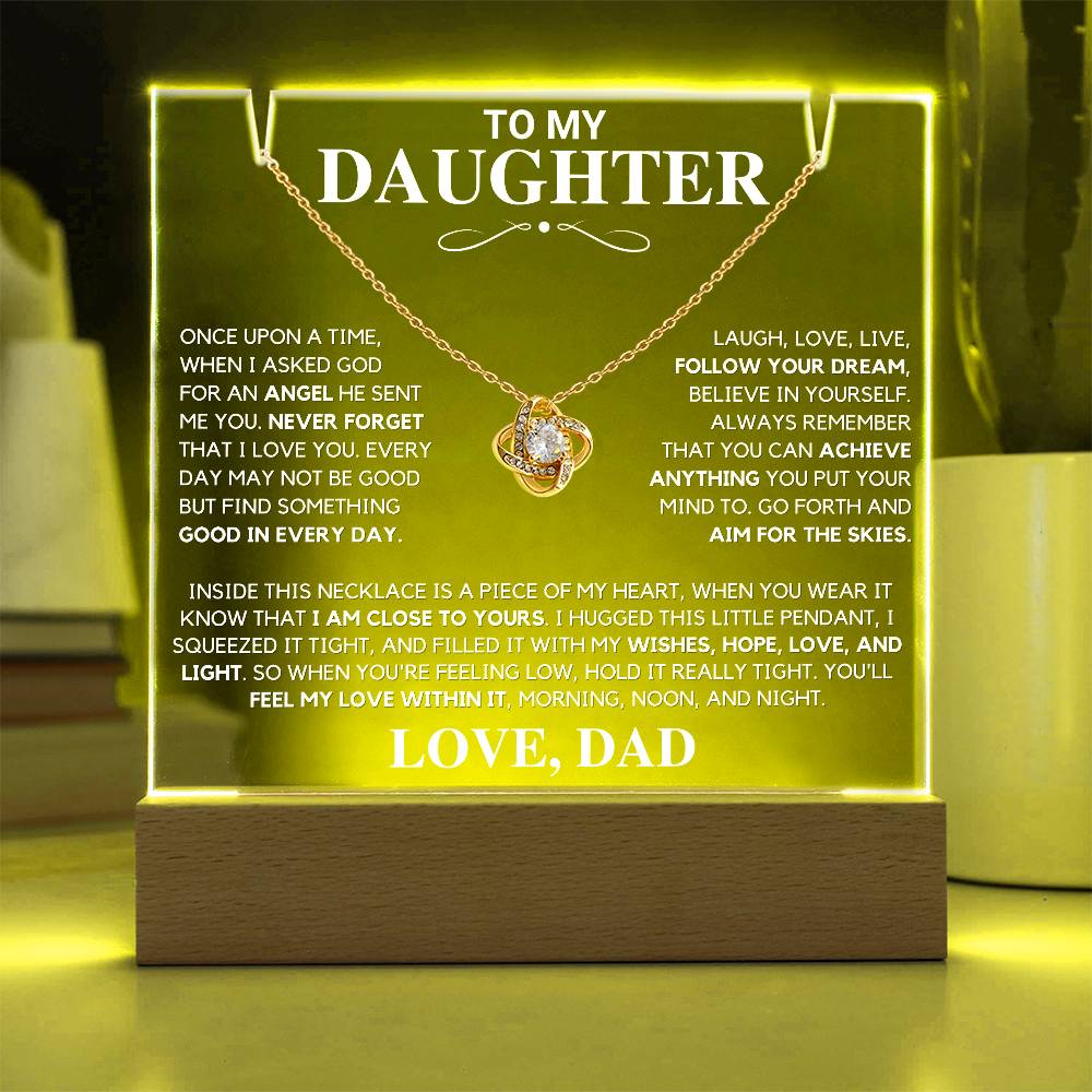 Daughter Gift "Never Forget" Keepsake Necklace Bundle From Dad
