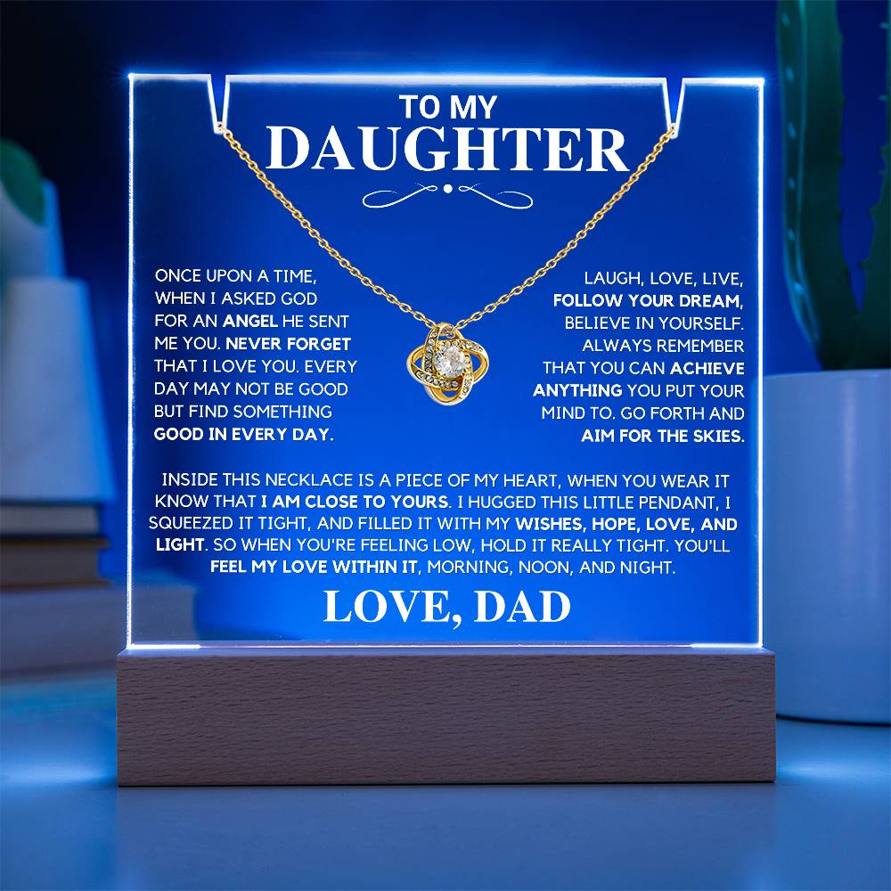 Daughter Gift "Never Forget" Keepsake Necklace Bundle From Dad