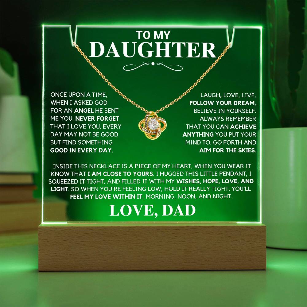 Daughter Gift "Never Forget" Keepsake Necklace Bundle From Dad