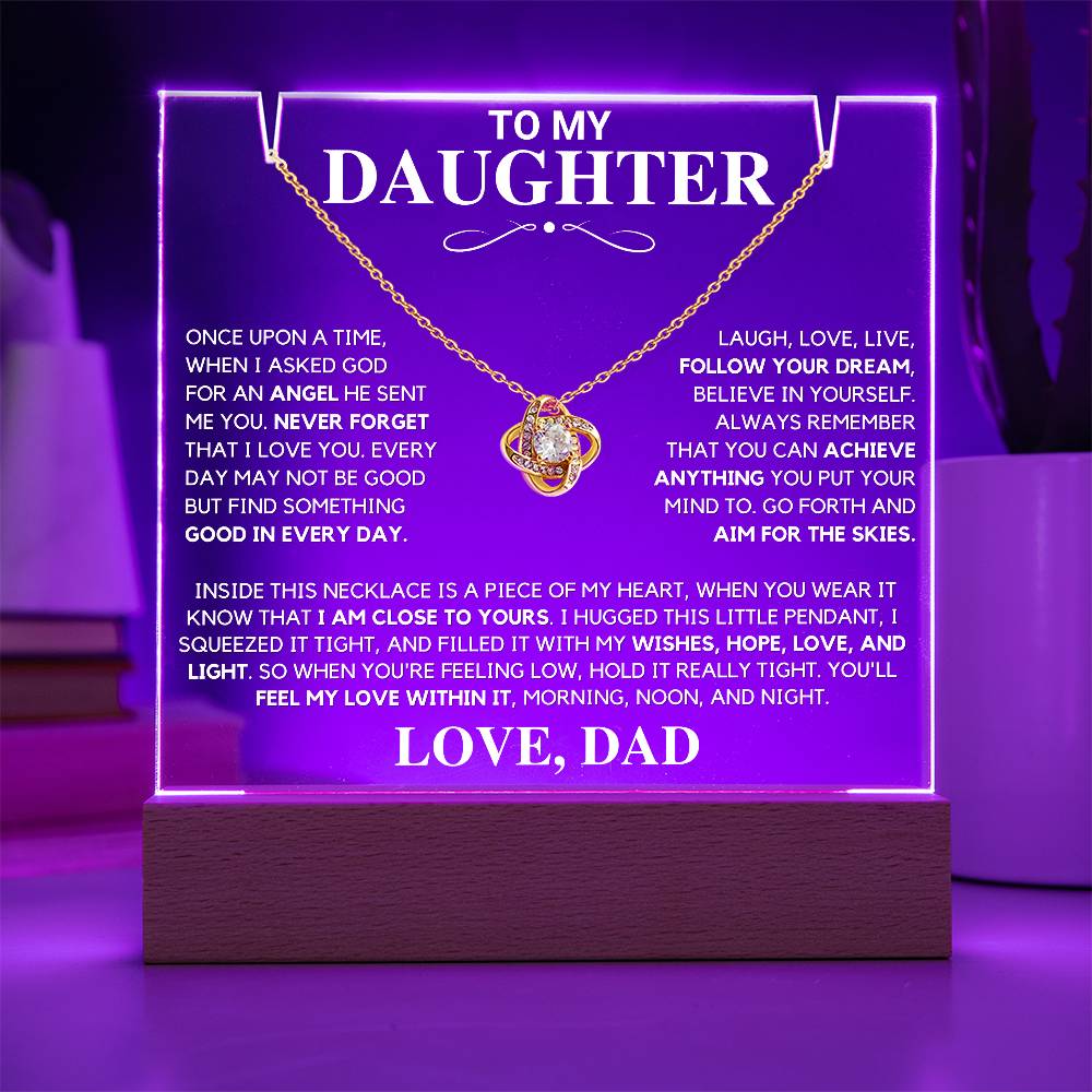 Daughter Gift "Never Forget" Keepsake Necklace Bundle From Dad