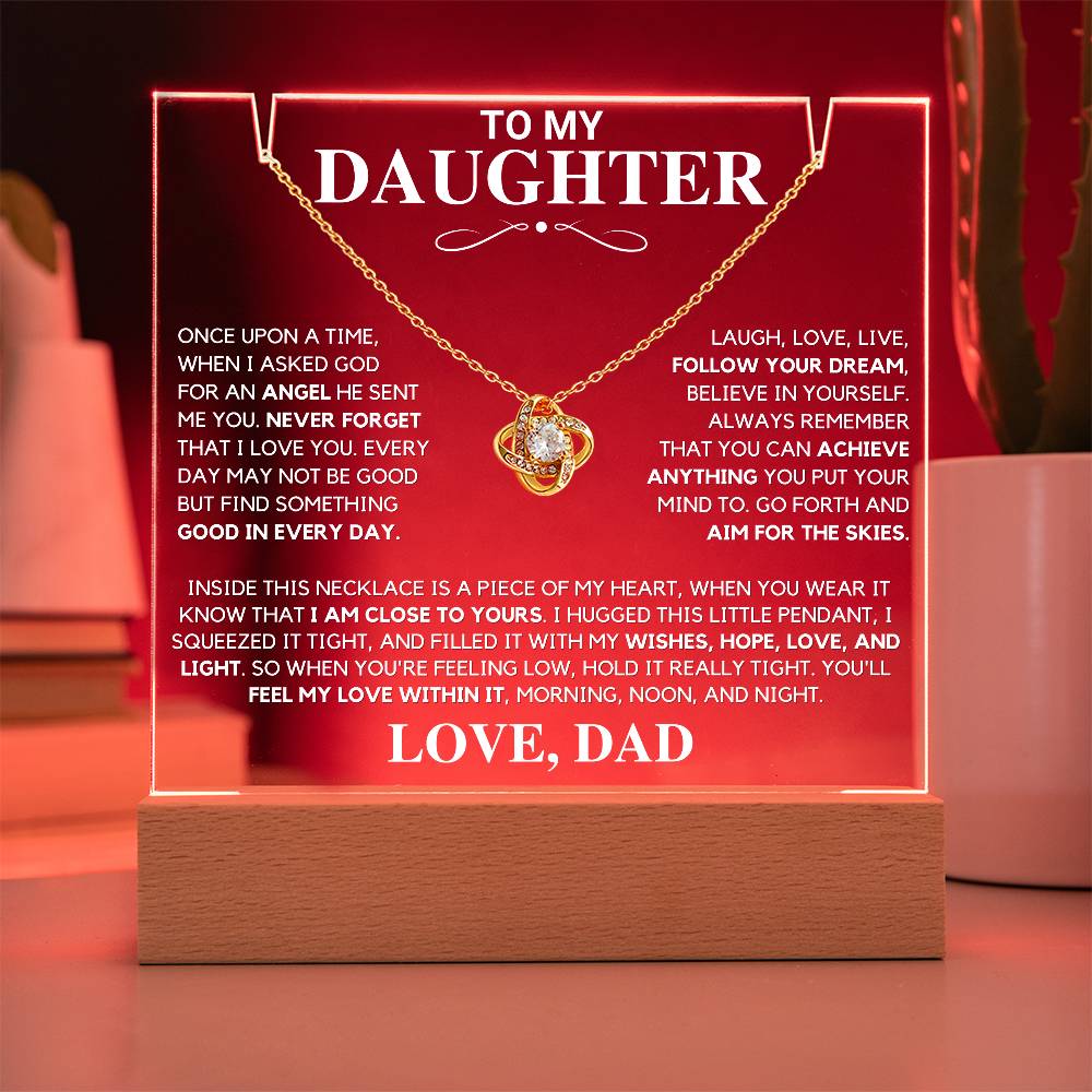 Daughter Gift "Never Forget" Keepsake Necklace Bundle From Dad