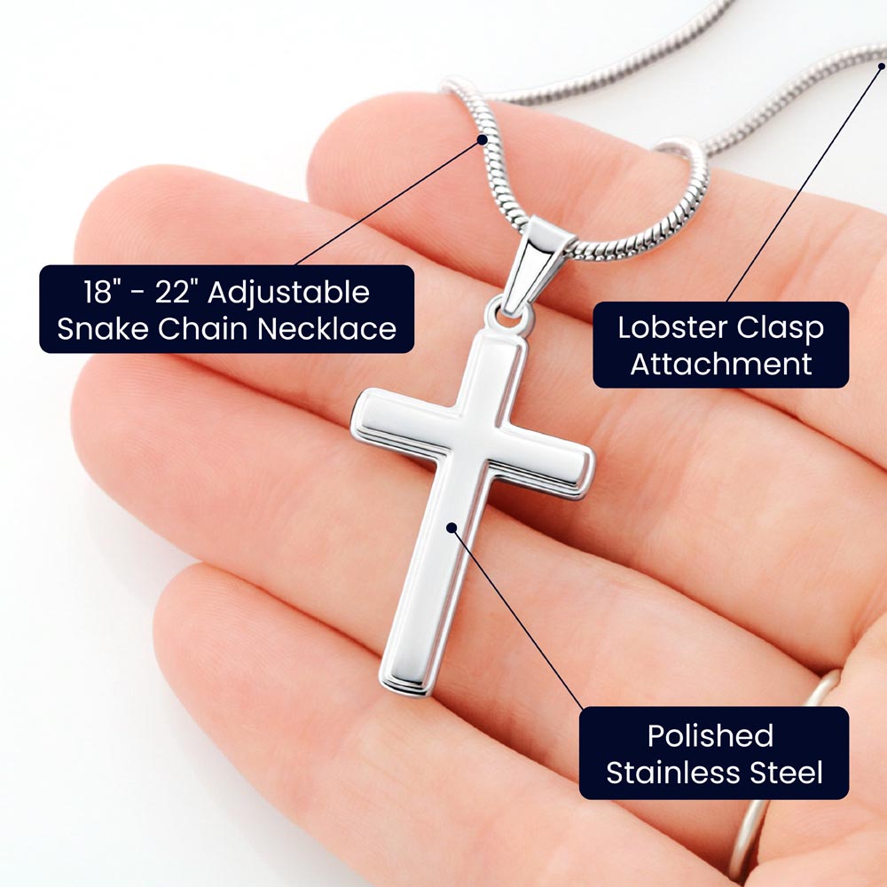 Son "You Make Me Proud" Cross Necklace From Dad
