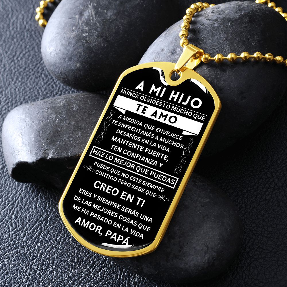 Hijo - Nunca olvides - Cadena de bolas militar - de papá