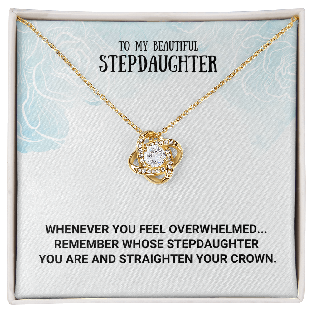 Stepdaughter - Remember - Birthday, Bonus Daughter, Love Knot Necklace, for Women, Female Gift