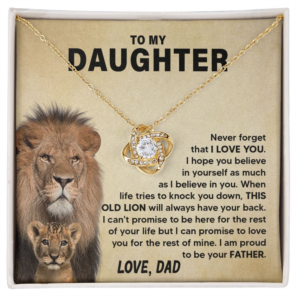 To My Daughter - Never Forget - Love Knot Necklace